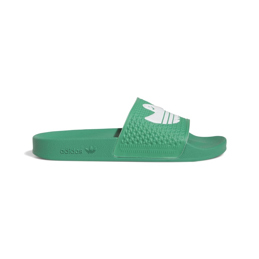 Adidas slides clearance green and white