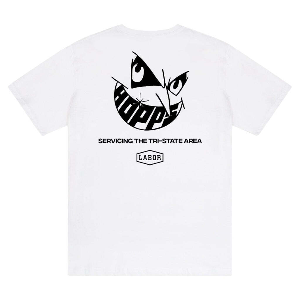 Hopps Tee Service Wear White: Premium Cotton Skater Tee