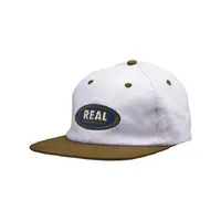 Real Hat Oval Embroidery Snapback White/Olive/Navy image