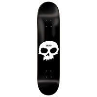 Zero Deck Single Skull Black/White 8.0 Inch Width image