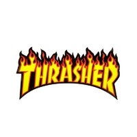 Thrasher Sticker Flame Logo Large 10 inch (Yellow Letters) image