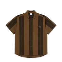 Polar Skate Co. Mitchel Shirt Brown Block Stripe image