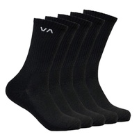 RVCA Socks Crew VA Sport Mini Logo 5pk Black image