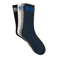 RVCA Socks Crew Seasonal 4pk Grey/Blue/Black/White image