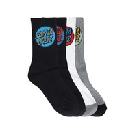 Santa Cruz Youth Socks Other Dot Black/White/Grey 4pk White US 2-8 image