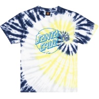 Santa Cruz Youth Tee Vivid Dot Mono Navy Tie Dye image