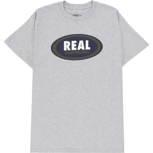 Real Tee Oval Sport Grey/Navy [Size: Mens Medium] [Colour: Grey]