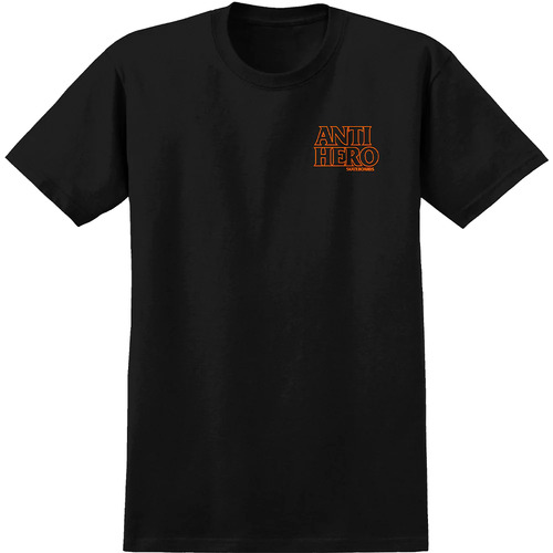 Antihero Tee Lil Black Hero Outline Black/Orange [Size: Mens Medium]