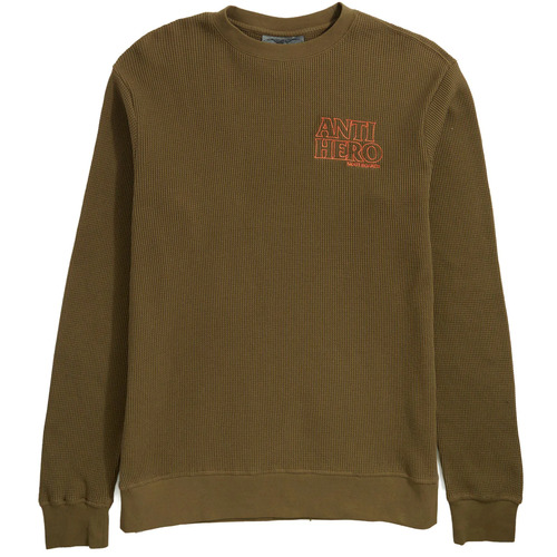 Antihero Tee L/S Black Hero Knit Waffle Brown [Size: Mens Medium]