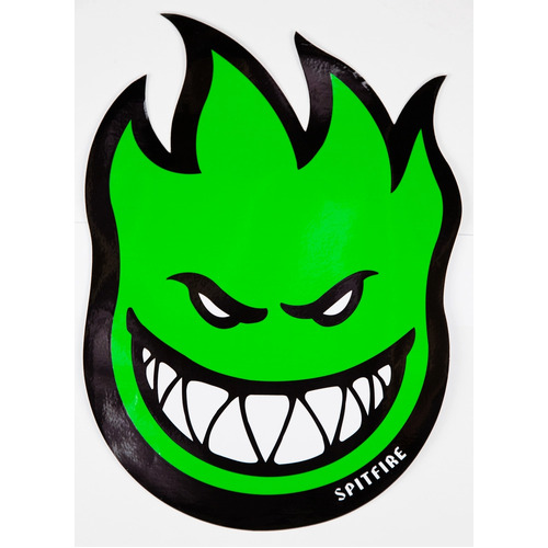 Spitfire Sticker Fireball Large Green 8 Inch Width