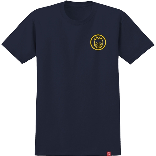 Spitfire Tee Classic Swirl Navy/Yellow [Size: Mens Small]