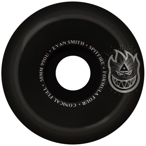 Spitfire Wheels F4 99D Conical Full Evan Smith Black 58mm