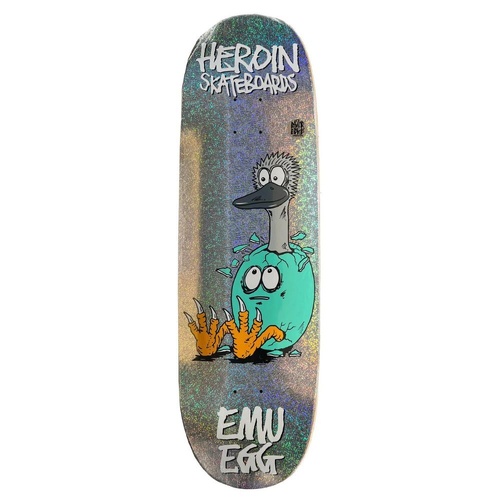 Heroin Deck Emu Egg Holographic Symmetrical 9.25 Inch Width