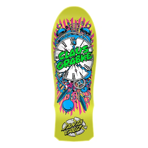 Santa Cruz Deck Explode Clock Claus Grabke Yellow 10.04 Inch Width