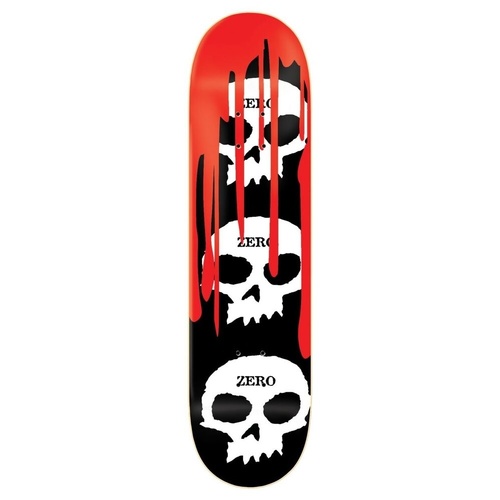 Zero Deck 3 Skull Blood Black/White/Red 7.75 Inch Width