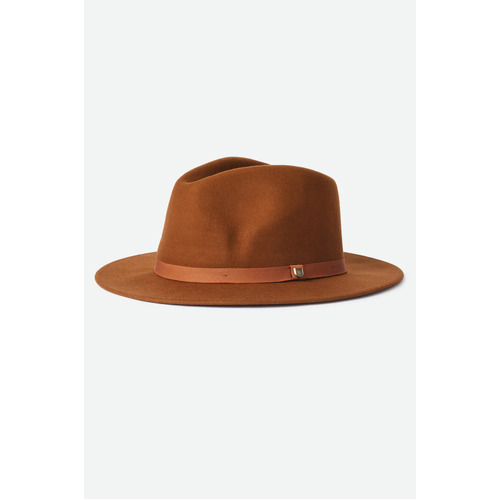 Brixton Hat Messer Fedora Packable Adjustable Coffee [Size: Mens Small]