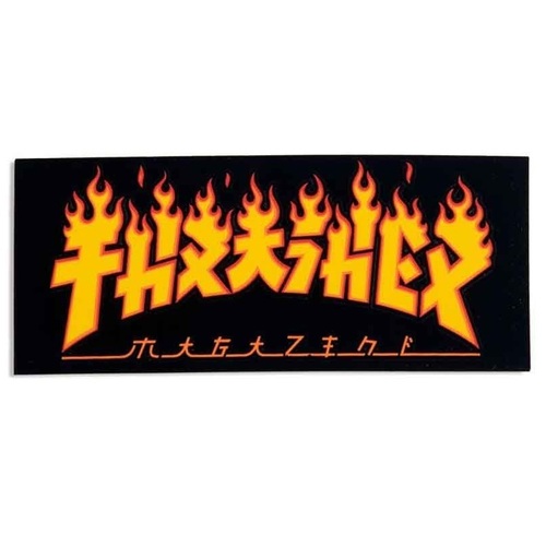 Thrasher Sticker Godzilla Flame Yellow Letters 3.5 Inch