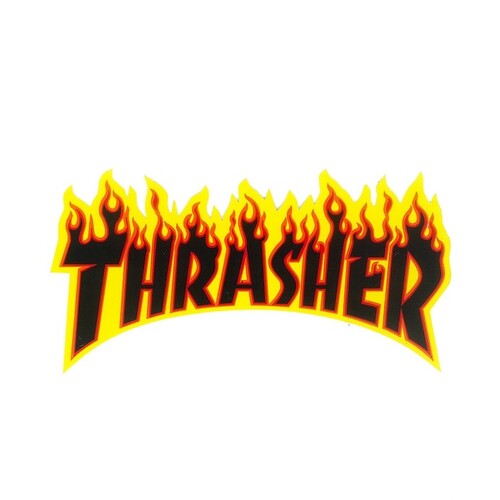 Thrasher Sticker Flame Logo Large 10 inch (Black Letters)