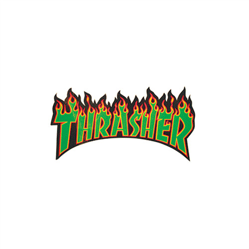 Thrasher Sticker Flame Logo Large 10 inch (Green Letters)