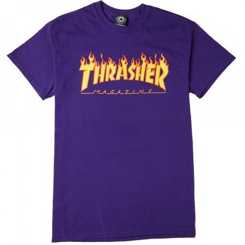 Thrasher Tee Flame Purple [Size: Mens Large]