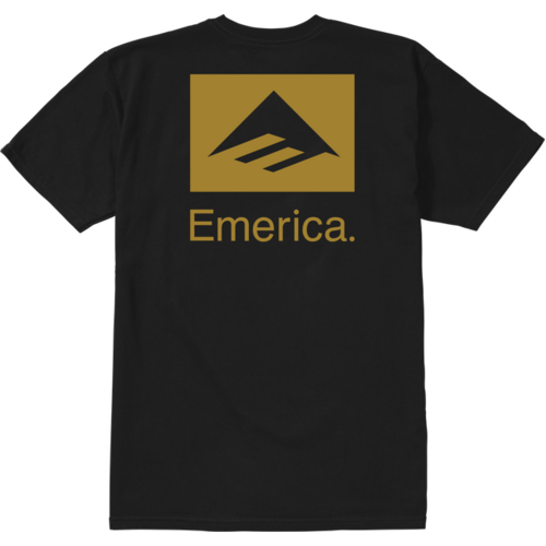 Emerica Tee Brand Combo Black/Gold [Size: Mens Large]