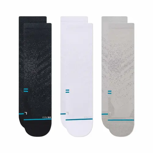 Stance Socks Run Light Crew 3pk Black/White/Grey US 9-11