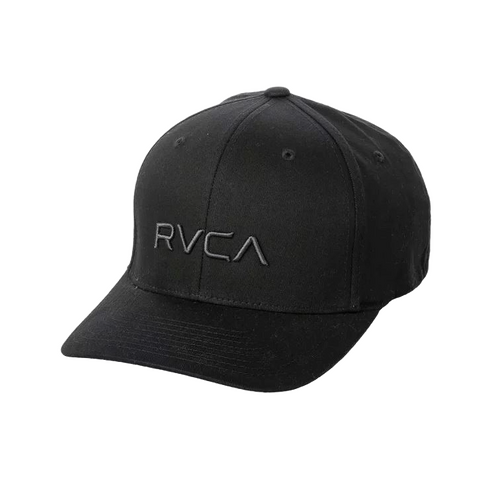 RVCA Hat Logo Flex Fit Black [Size: S-M]