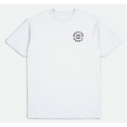 Brixton Tee Oath V Standard White/Red [Size: Mens Medium]