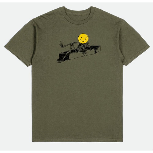 Brixton Tee News Military Olive [Size: Mens Medium]