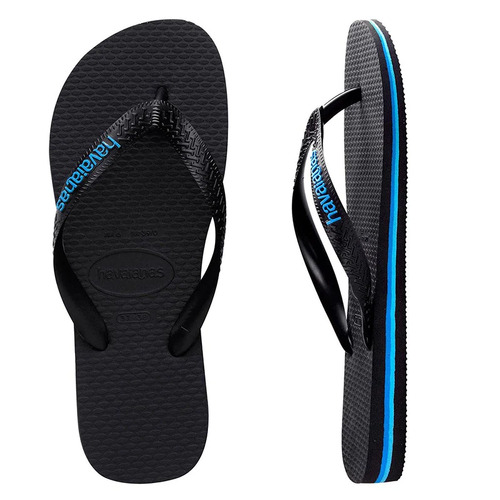 Havaianas Rubber Logo Black/Blue US 10/11