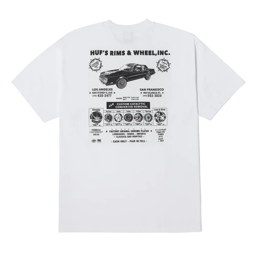 Huf Tee Rim & Wheel Inc White [Size: Mens Large] [Colour: White]