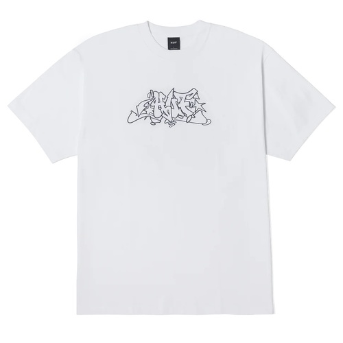 Huf Tee Outlines White [Size: Mens Large] [Colour: White]