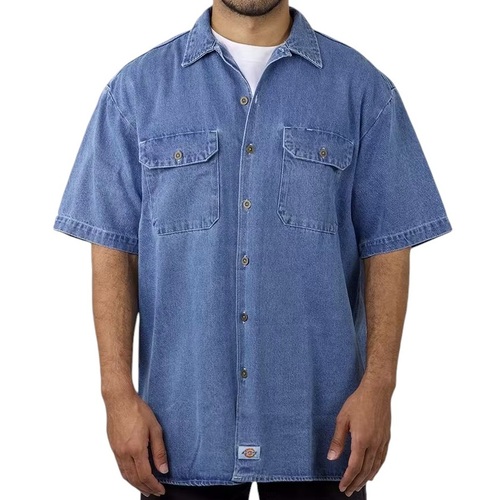 Dickies Shirt 1574 Denim SS Light Indigo [Size: Mens Medium]