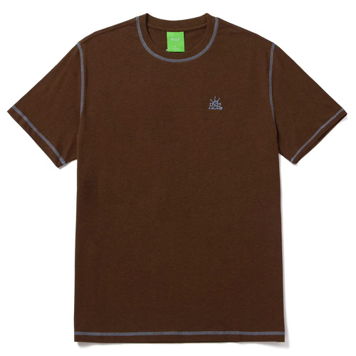 Huf Tee Contrast Crown Relaxed Brown Heather [Size: Mens Medium]