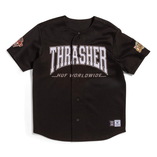 Huf X Thrasher Jersey Center Field Baseball Black [Size: Medium]