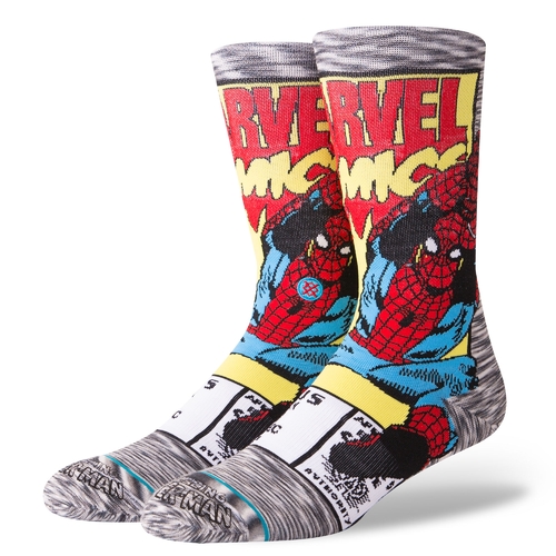 Stance Socks Spiderman Comic Grey US 9-12