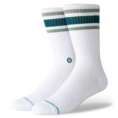 Stance Socks Boyd 4 White/Green Mens US 9-12