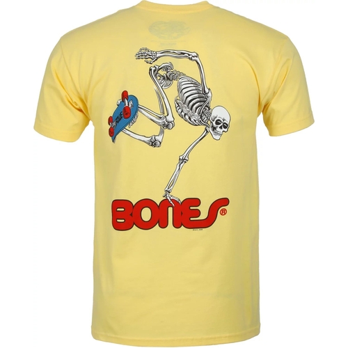 Powell Peralta Tee Skate Skeleton Yellow [Size: Mens Medium]