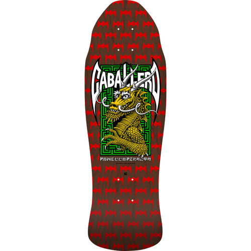 Powell Peralta Deck Caballero Street Brown Stain/Red/Green 9.625 Inch Width