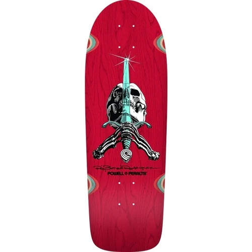 Powell Peralta Deck Ray Rodriquez OG Skull & Sword Red Stain 10 x 30 Inch