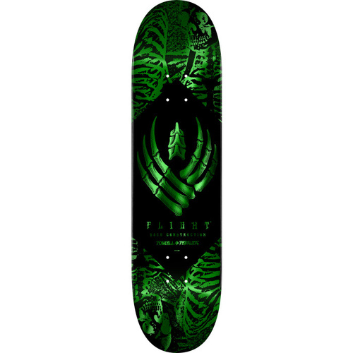 Powell Peralta Deck Flight Skeleton Green Foil 244 8.5 Inch Width