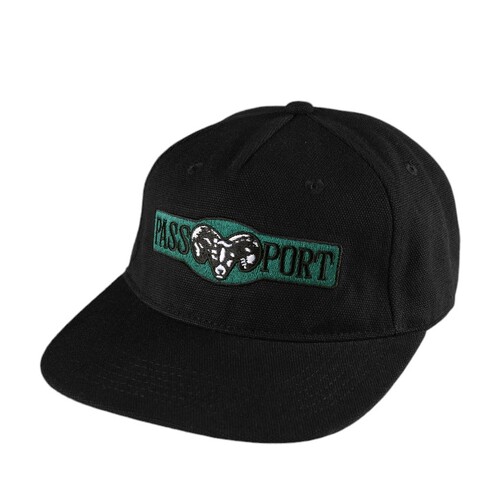 Passport Hat Ram Heavy Canvas Workers Cap Black