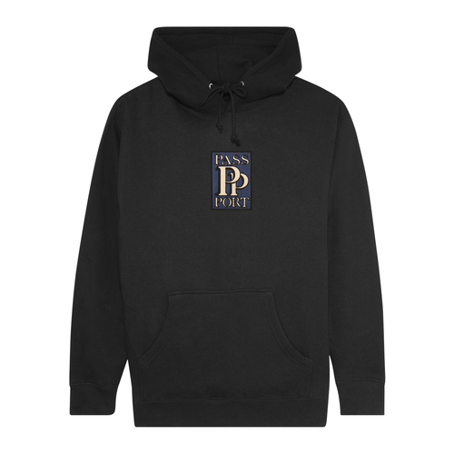 Passport Jumper PP Embroidery Hoodie Black [Size: Mens Medium]