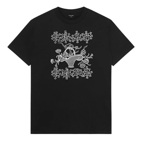 Passport Tee Edible Flowers Black [Size: Mens Medium] [Colour: Black]