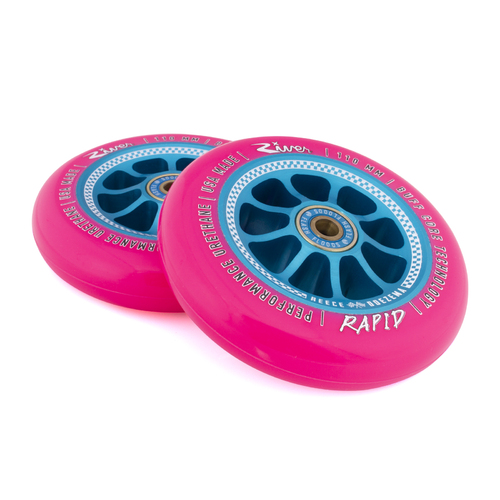 River Wheel Co Checkmate Rapids 110mm Pink on Blue