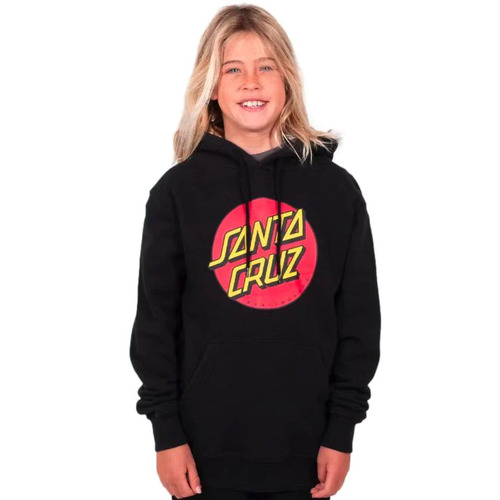 Santa Cruz Youth Jumper Classic Dot Front PO Hood Black [Size: Youth 10]