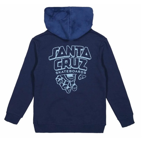 Santa Cruz Youth Jumper Inherit Stacked Strip Hood Dark Blue Tie Dye [Size: Youth 8]