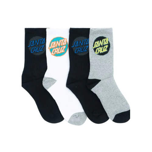 Santa Cruz Youth Socks Other Dot 4pk Black/White/Grey US 2-8