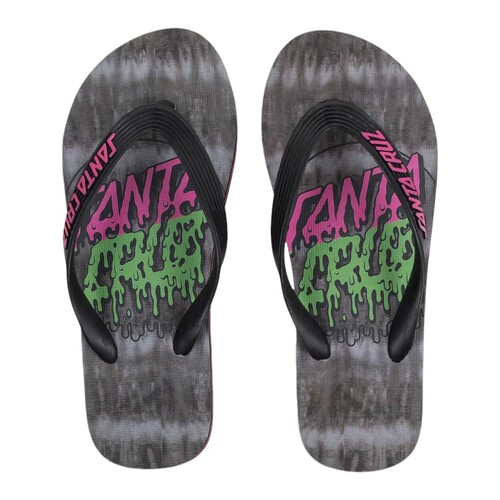 Santa Cruz Youth Thongs Rad Dot Hollow Black [Size: US 3] [Colour: Black]