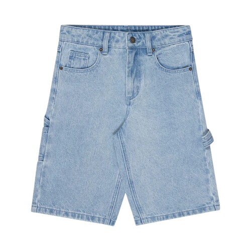 Santa Cruz Youth Shorts Screaming Wave Patch Carpenter Denim Light Indigo [Size: Youth 8] [Colour: Blue]